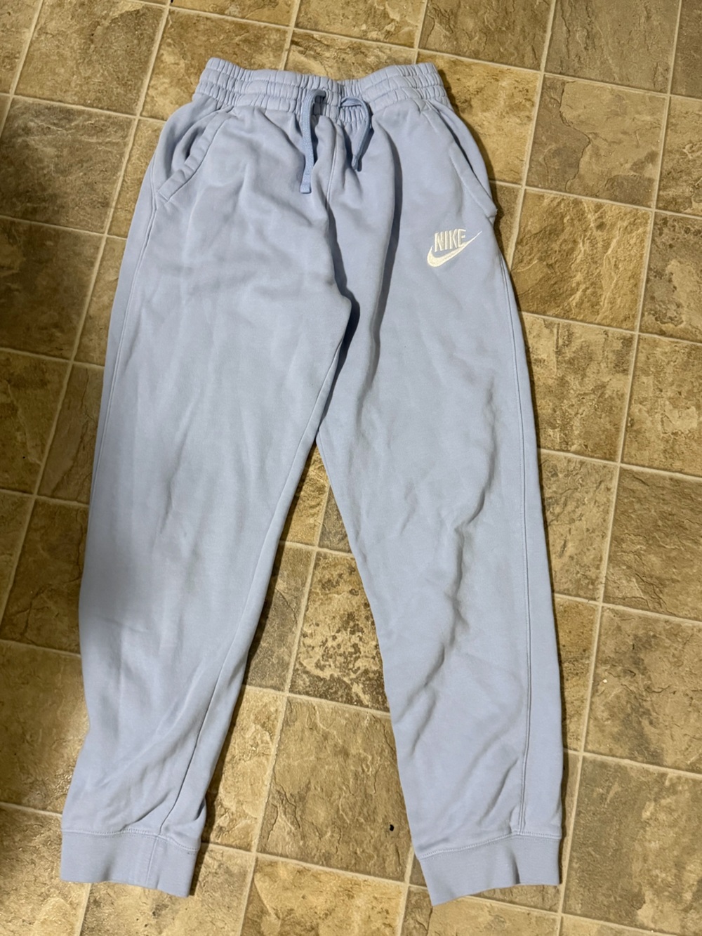 Nike Light Blue Kids Sweatpants with White Swoosh